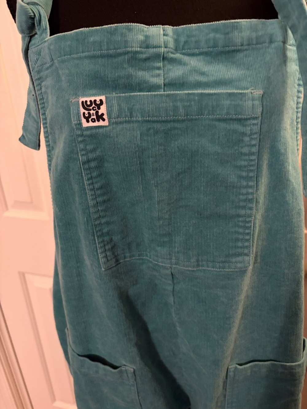 Lucy & Yak Teal Blue Corduroy Dungarees Overalls - Picture 4 of 8